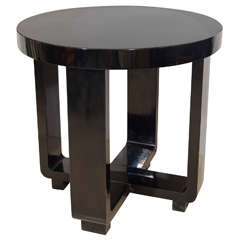 Round Black Lacquered Table
