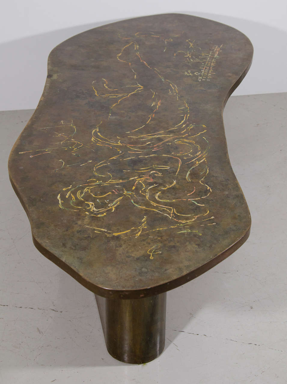 LaVerne Bronze Coffee Table with Reclining Female Figure, Signed For Sale 2