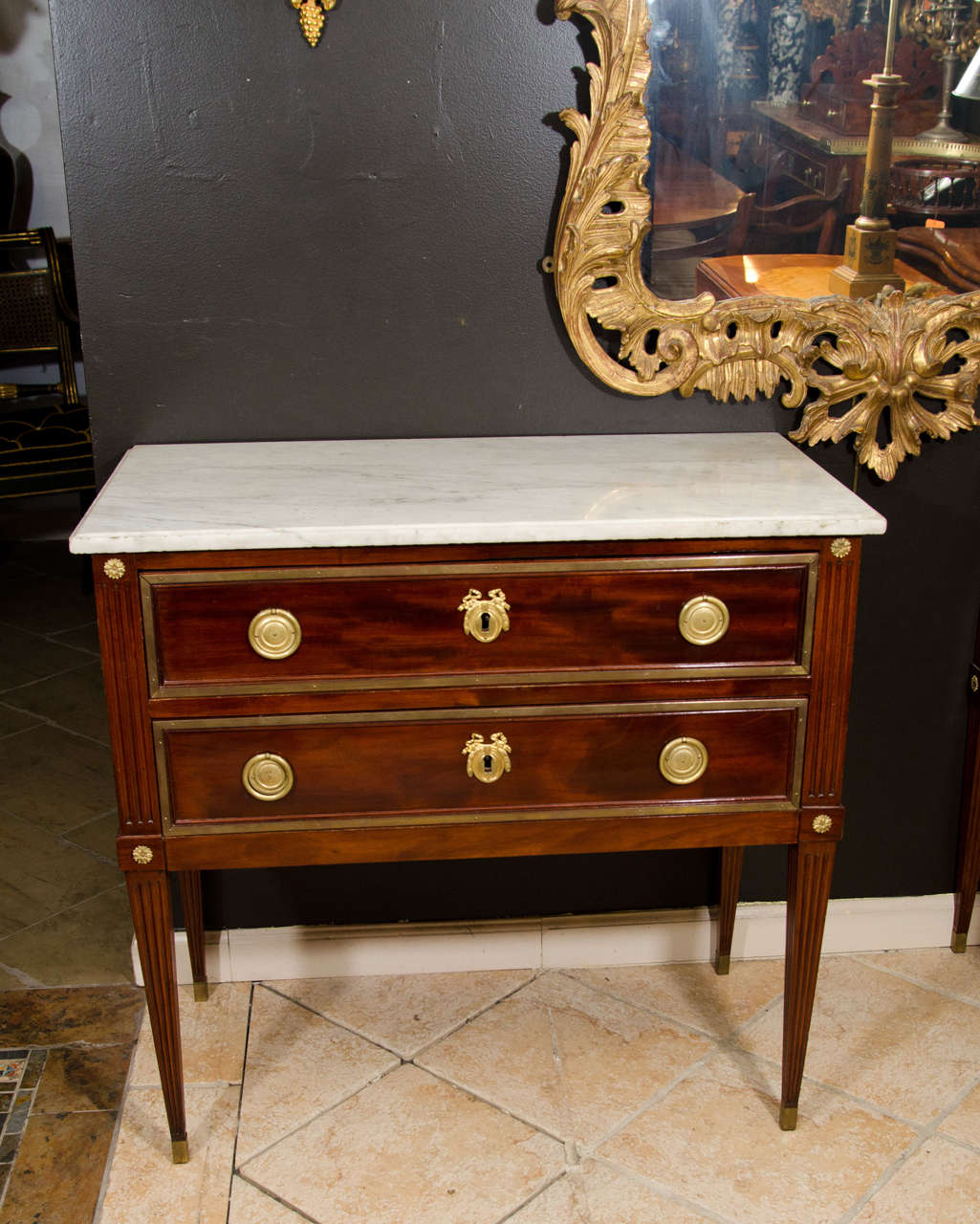 Pair of Louis XVI Mahogany Commodes