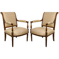 Large Pair of Directoire Fauteuils