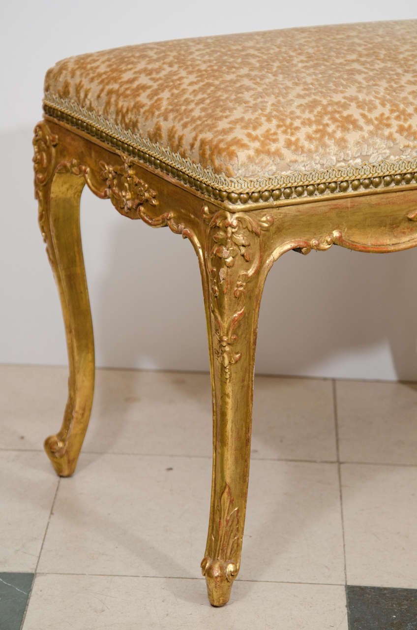 French Pair of Louis XV Giltwood Stools