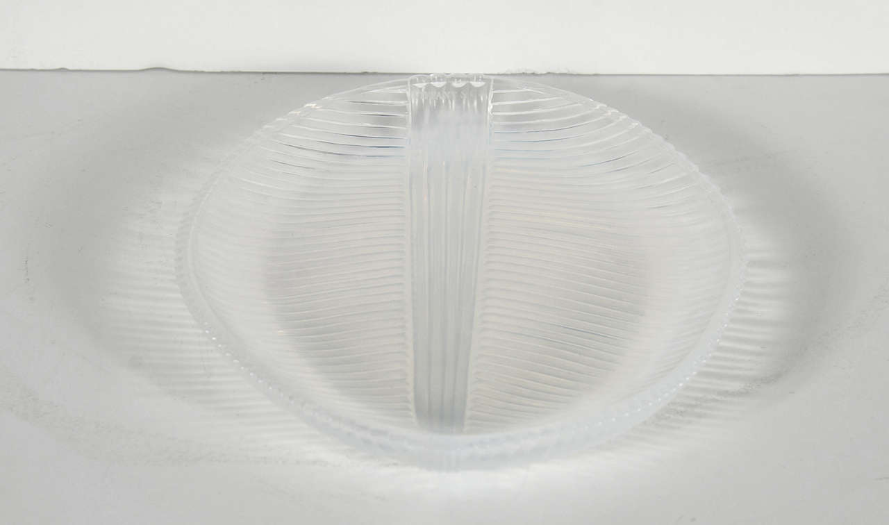 Modern Tiffany & Co Iridescent Murano Glass Leaf Plate