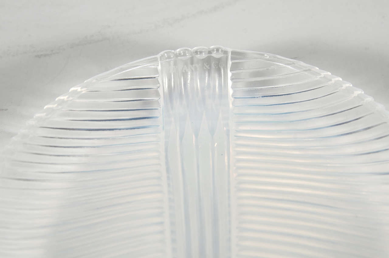 20th Century Tiffany & Co Iridescent Murano Glass Leaf Plate