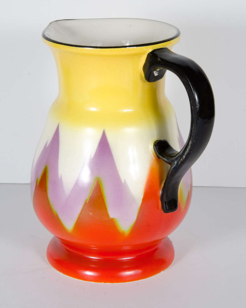 Art Deco Hand-painted Ditmar Urbach Pitcher from Czechoslovakia In Excellent Condition In New York, NY