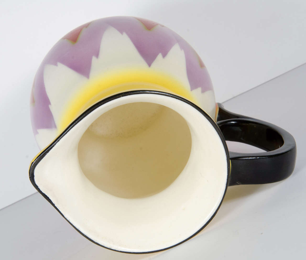 20th Century Art Deco Hand-painted Ditmar Urbach Pitcher from Czechoslovakia