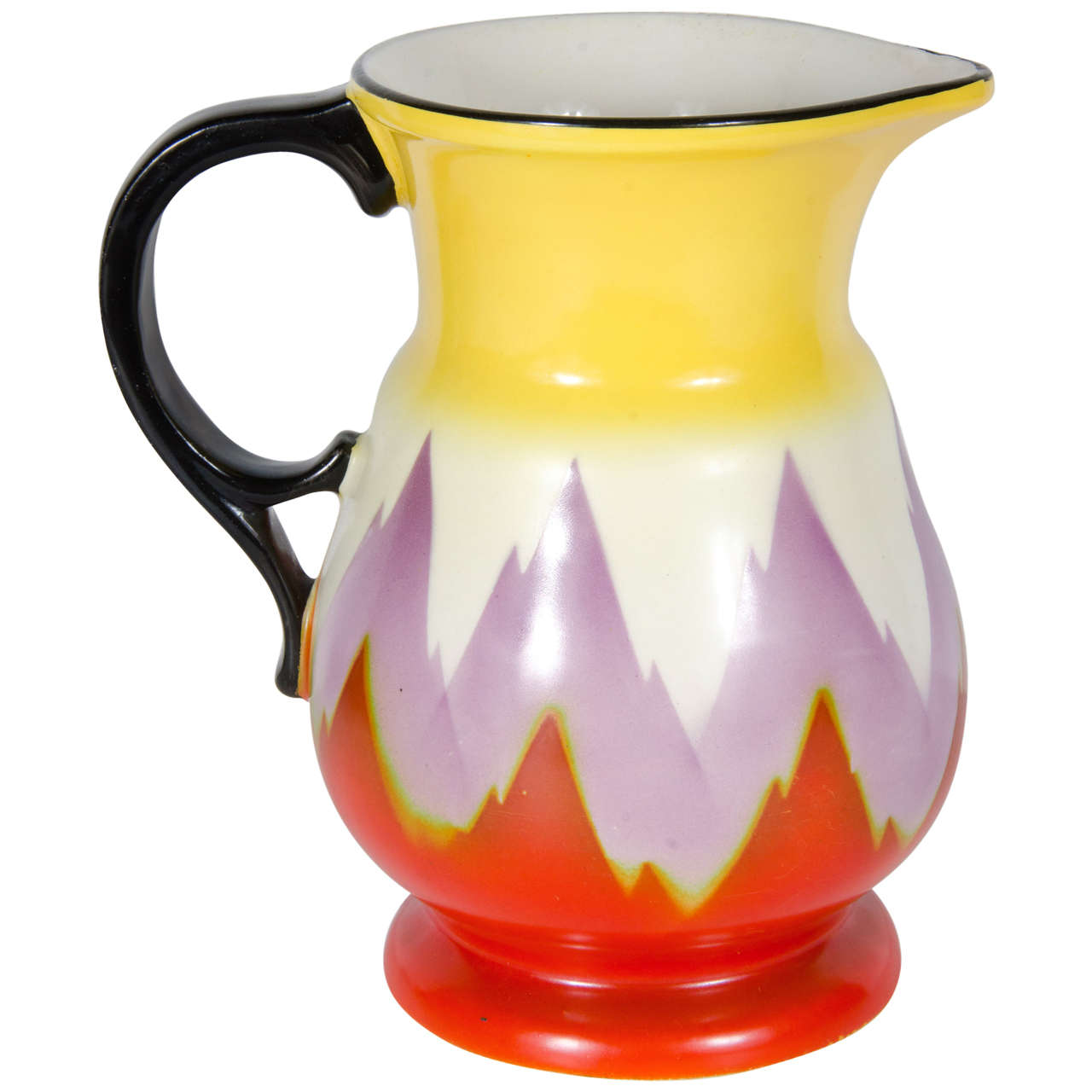 Art Deco Hand-painted Ditmar Urbach Pitcher from Czechoslovakia