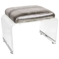 Ultra Chic Mid-Century Lucite Waterfall Design Bench/Stool