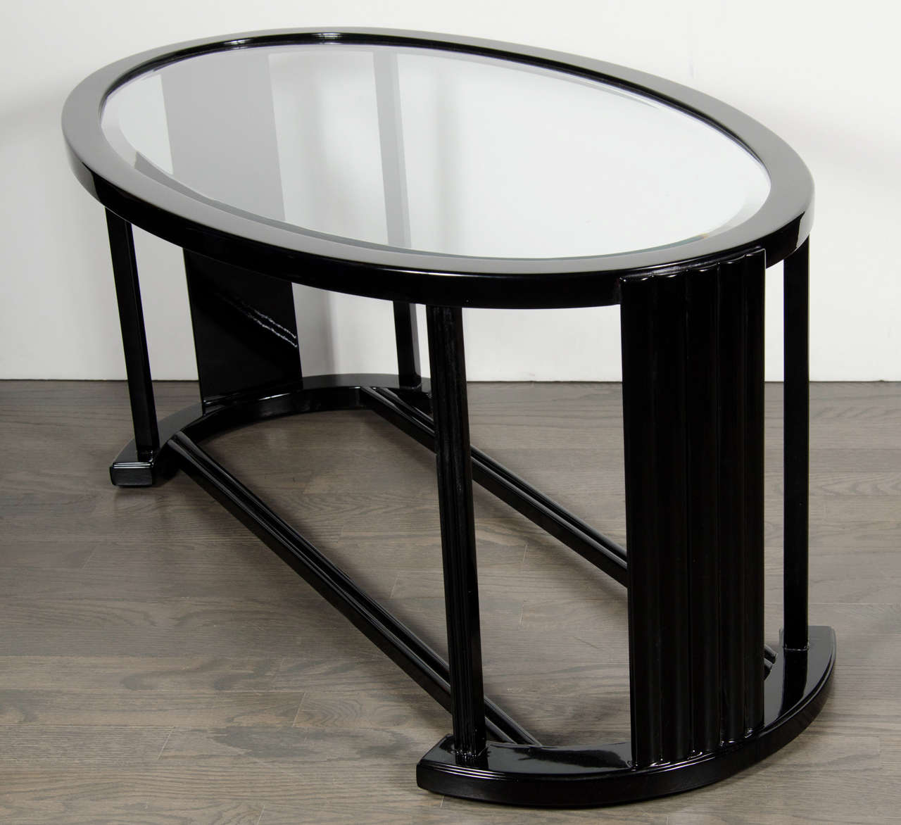 French Art Deco Bauhaus Influence Ovoid Cocktail Table