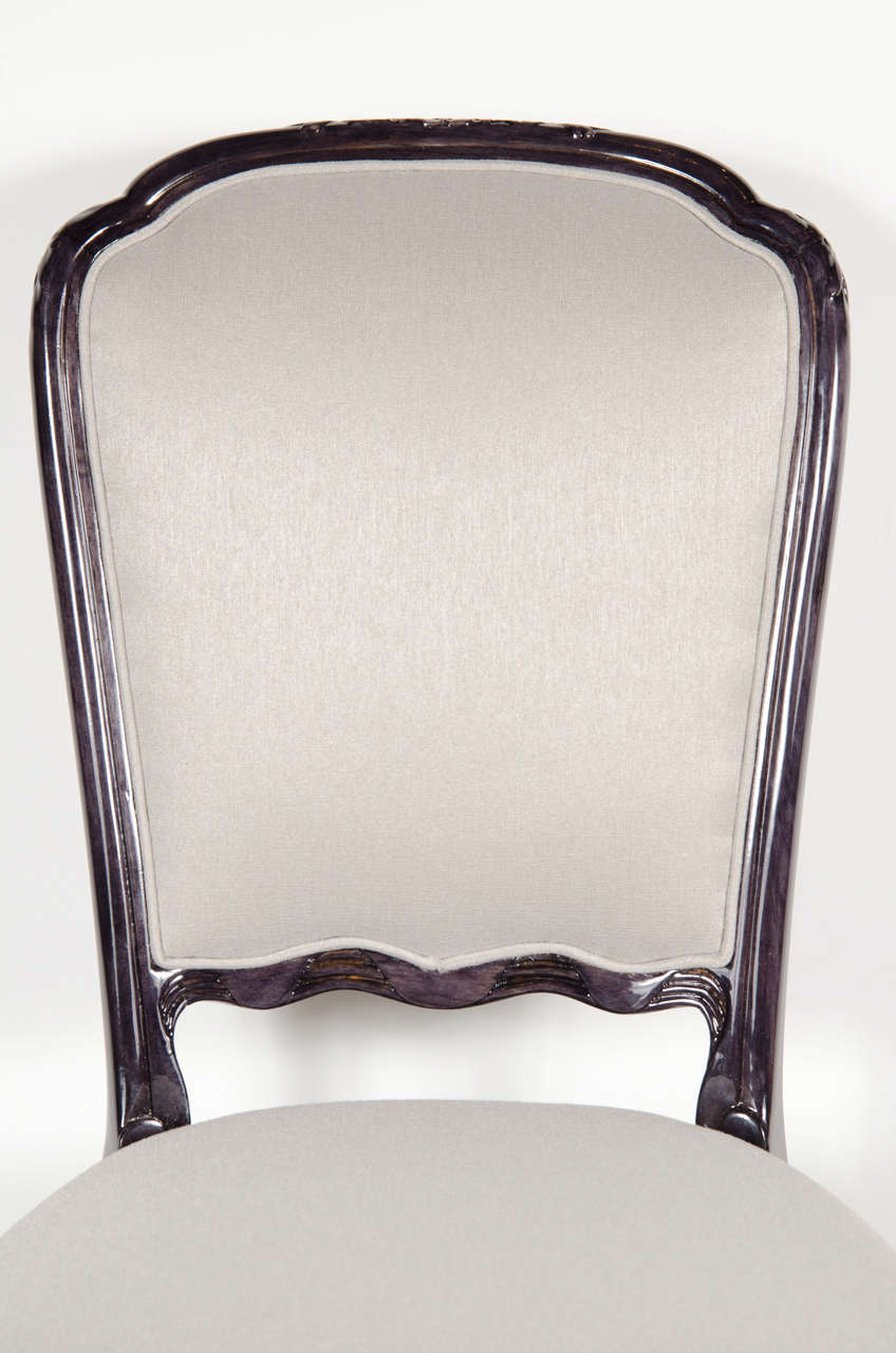 Elegant Art Deco Side/Vanity  Chair in the Manner of Ruhlmann In Excellent Condition In New York, NY