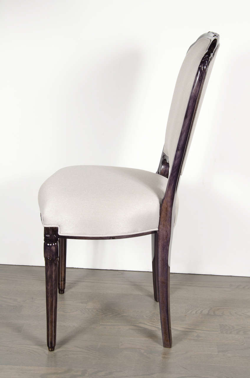 Elegant Art Deco Side/Vanity  Chair in the Manner of Ruhlmann 2