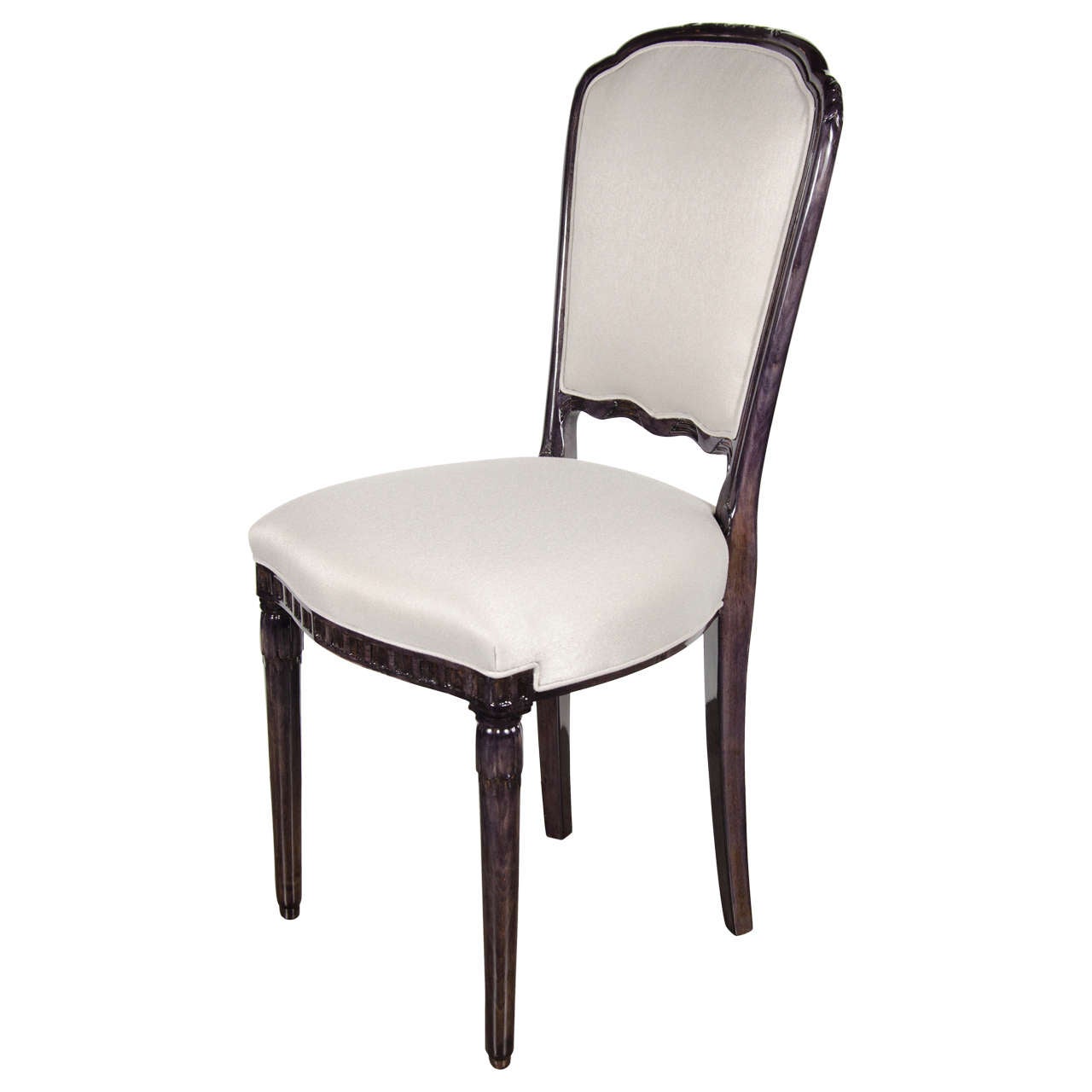 Elegant Art Deco Side/Vanity  Chair in the Manner of Ruhlmann