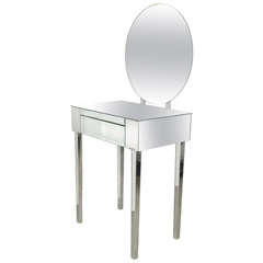 Glamorous Art Deco 1940's Hollywood Mirrored Vanity