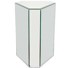 Modernist Mirrored Pedestal with Hand Beveled Details