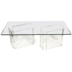 Modernist Free-Form Lucite
Glass Cocktail Table Modernist Free-Form Lucite
Glass Cocktail Table