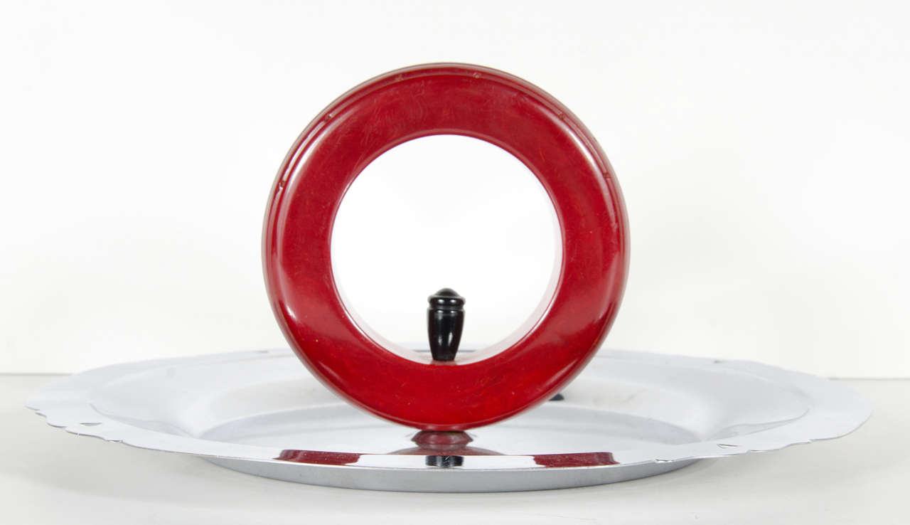 Art Deco Machine Age Bakelite and Chrome tray