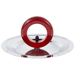 Vintage Art Deco Machine Age Bakelite and Chrome tray