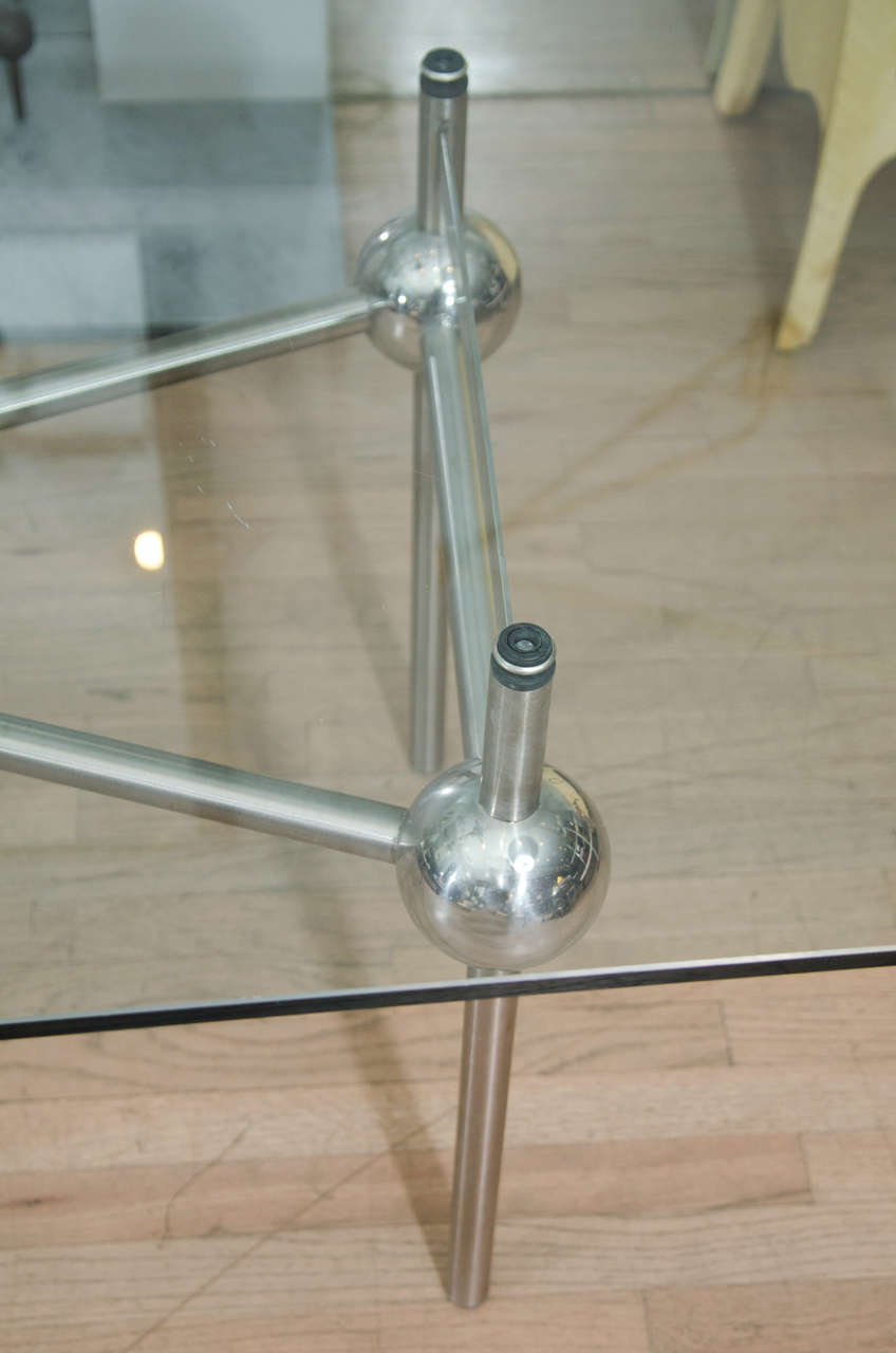 Glass Mid-Century Console Table For Sale