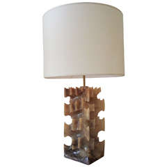 1970's Italian Alabaster Sculptural lamp