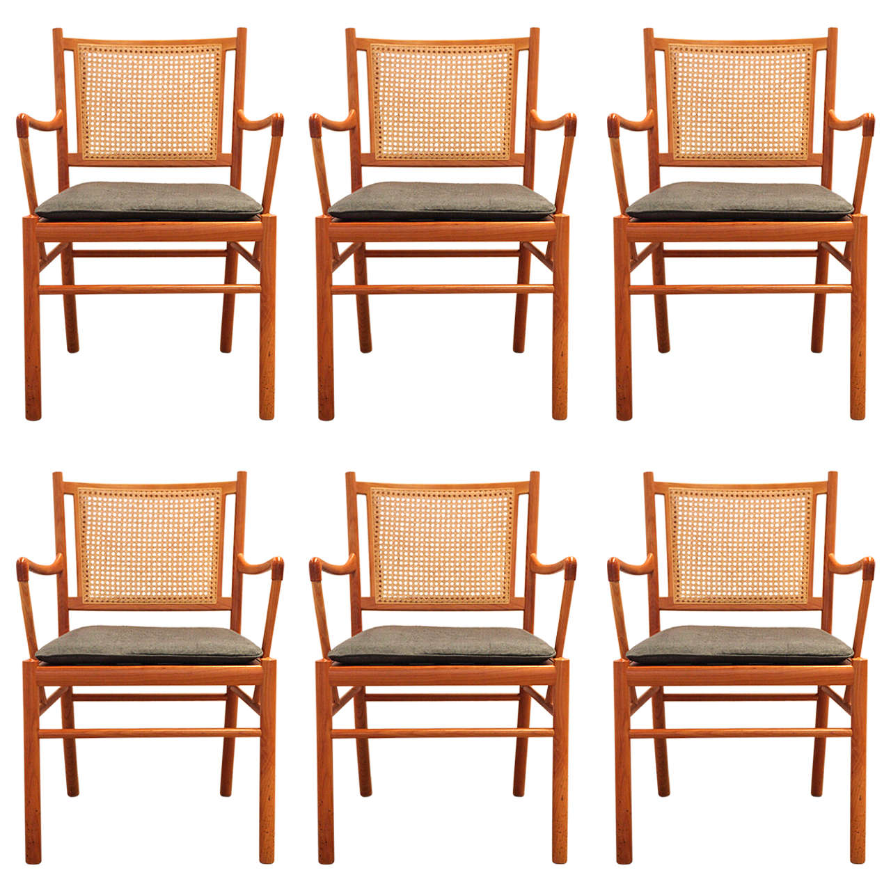 Set of Ole Wanscher Dining Chairs in Mahogany, Denmark, 1940