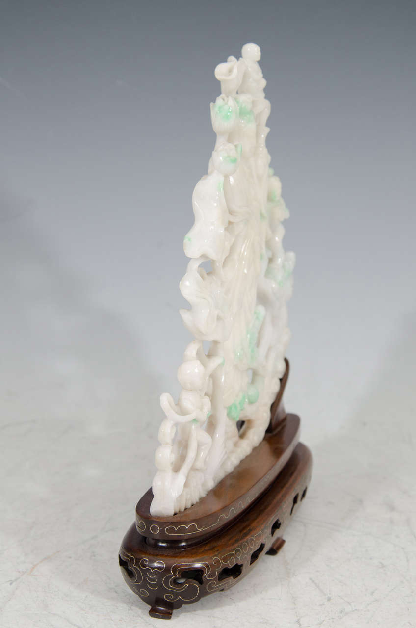 Chinese Jadeite Sculpture of Guanyin with Golden Boy and Golden Girl 2