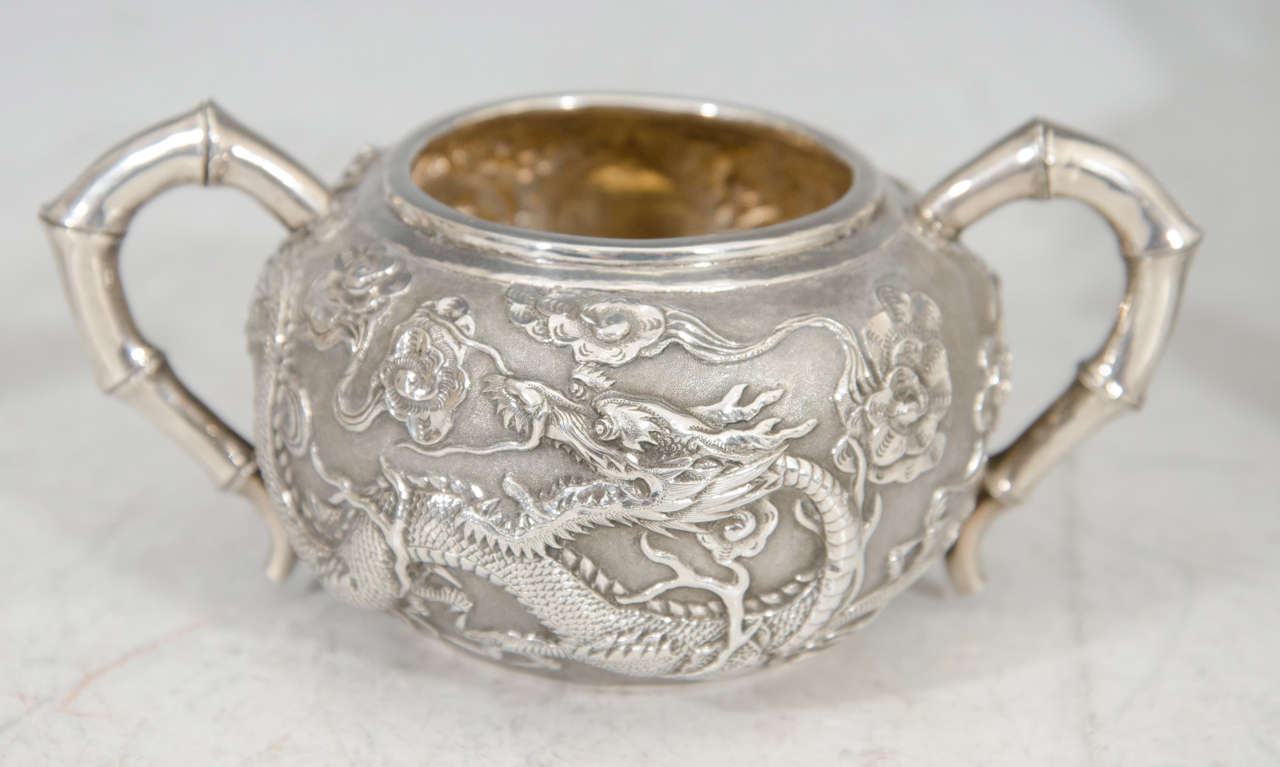 Antique Chinese Export Silver Tea Set by Wang Hing 1