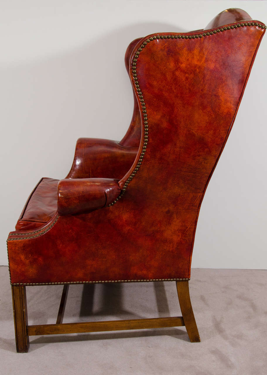burgundy wingback chair