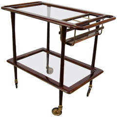 Midcentury Two-Tier French Bar Cart or Serving Trolley