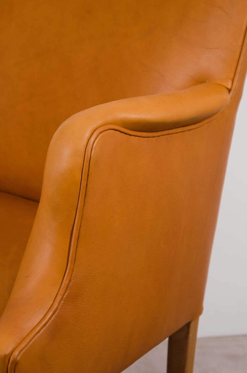 Danish Modern Easy Chair in Leather In Good Condition In New York, NY