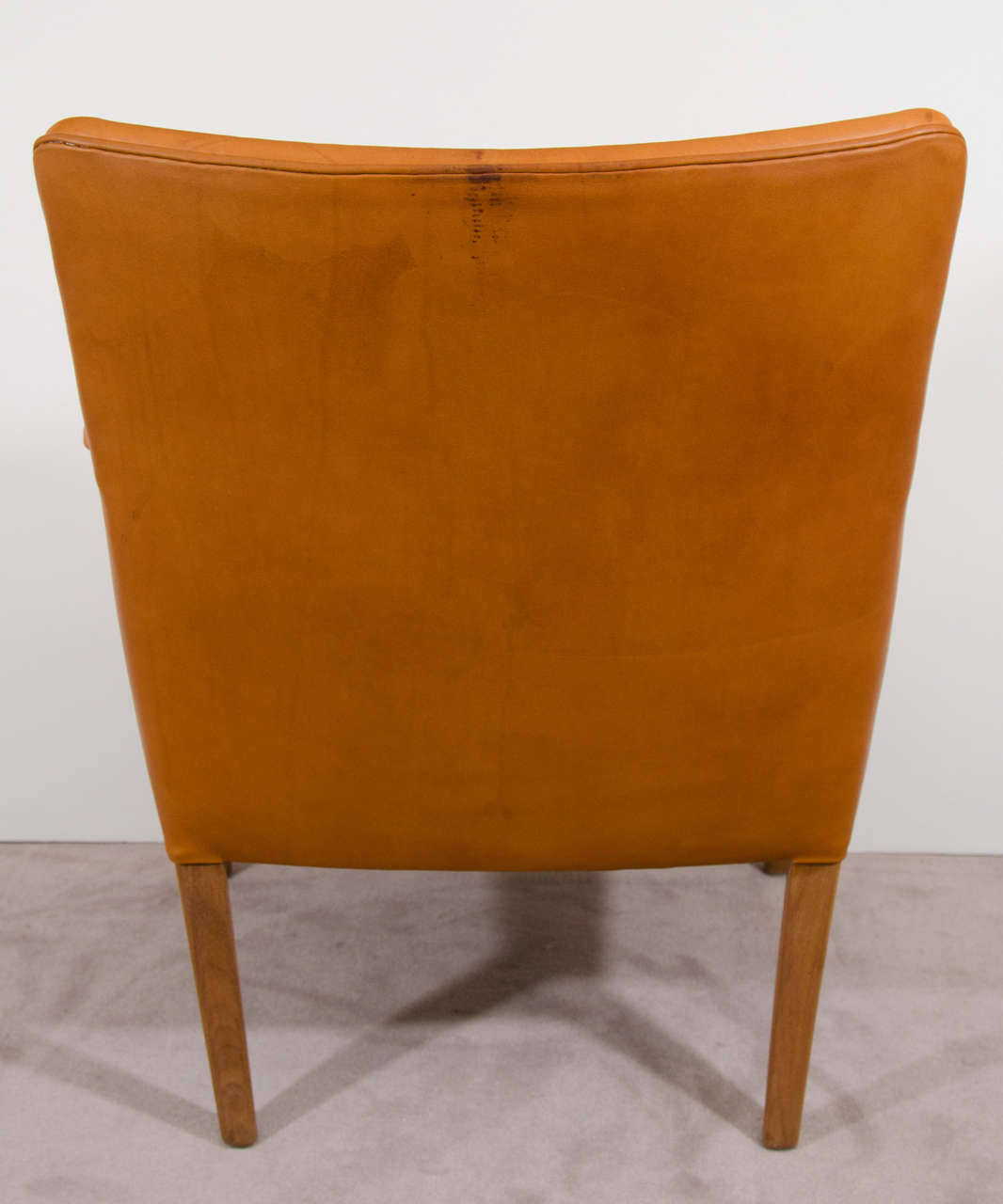 Wood Danish Modern Easy Chair in Leather