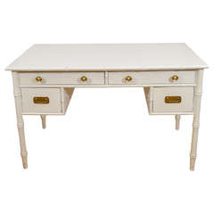 Hollywood Regency Style Desk with Faux Bamboo Motif