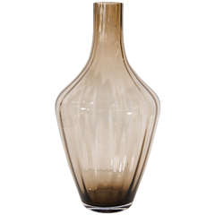 Contemporary Large Smokey Topaz Glass Vase