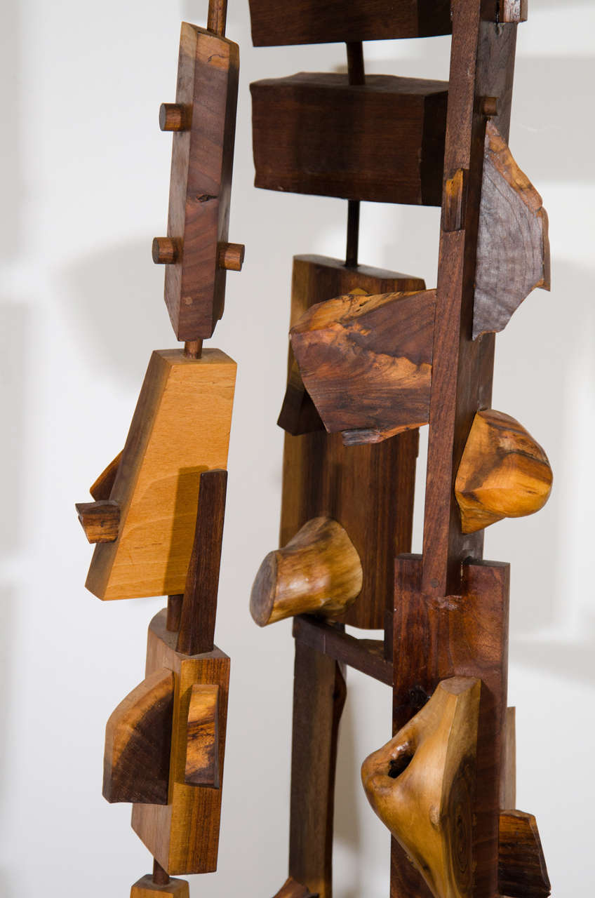 Mid-Century Modern Midcentury Wooden Abstract Sculpture Inspired by Nakashima For Sale