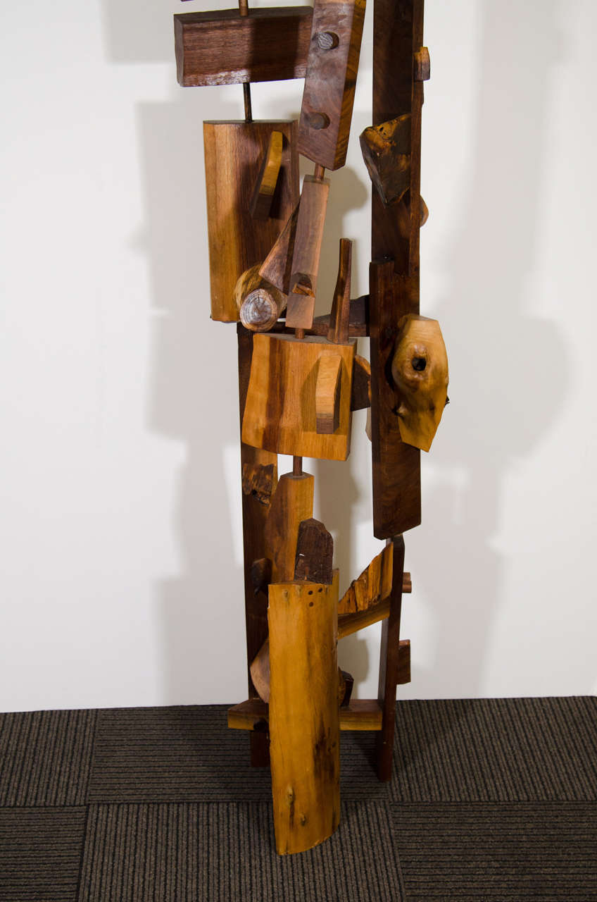 Midcentury Wooden Abstract Sculpture Inspired by Nakashima In Good Condition For Sale In New York, NY
