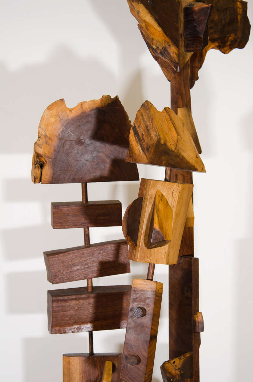 20th Century Midcentury Wooden Abstract Sculpture Inspired by Nakashima For Sale