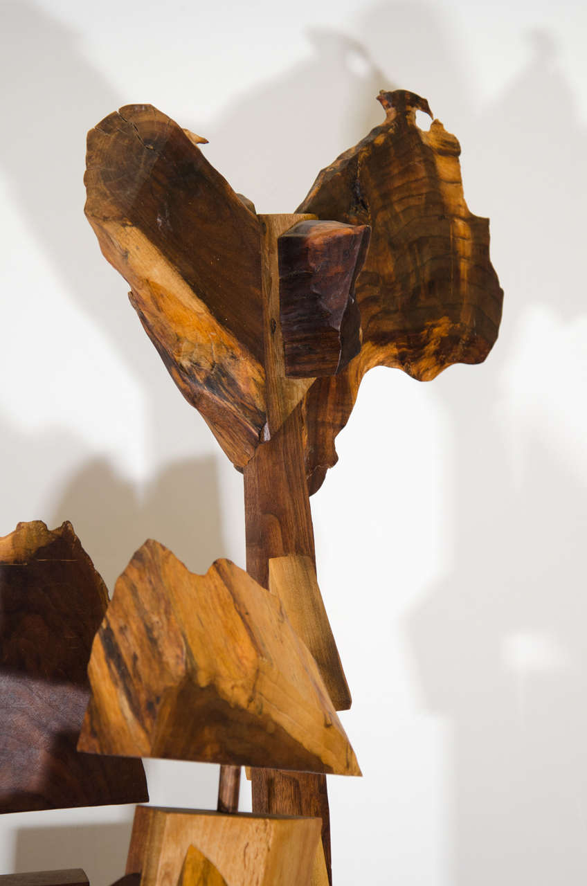 Midcentury Wooden Abstract Sculpture Inspired by Nakashima For Sale 1