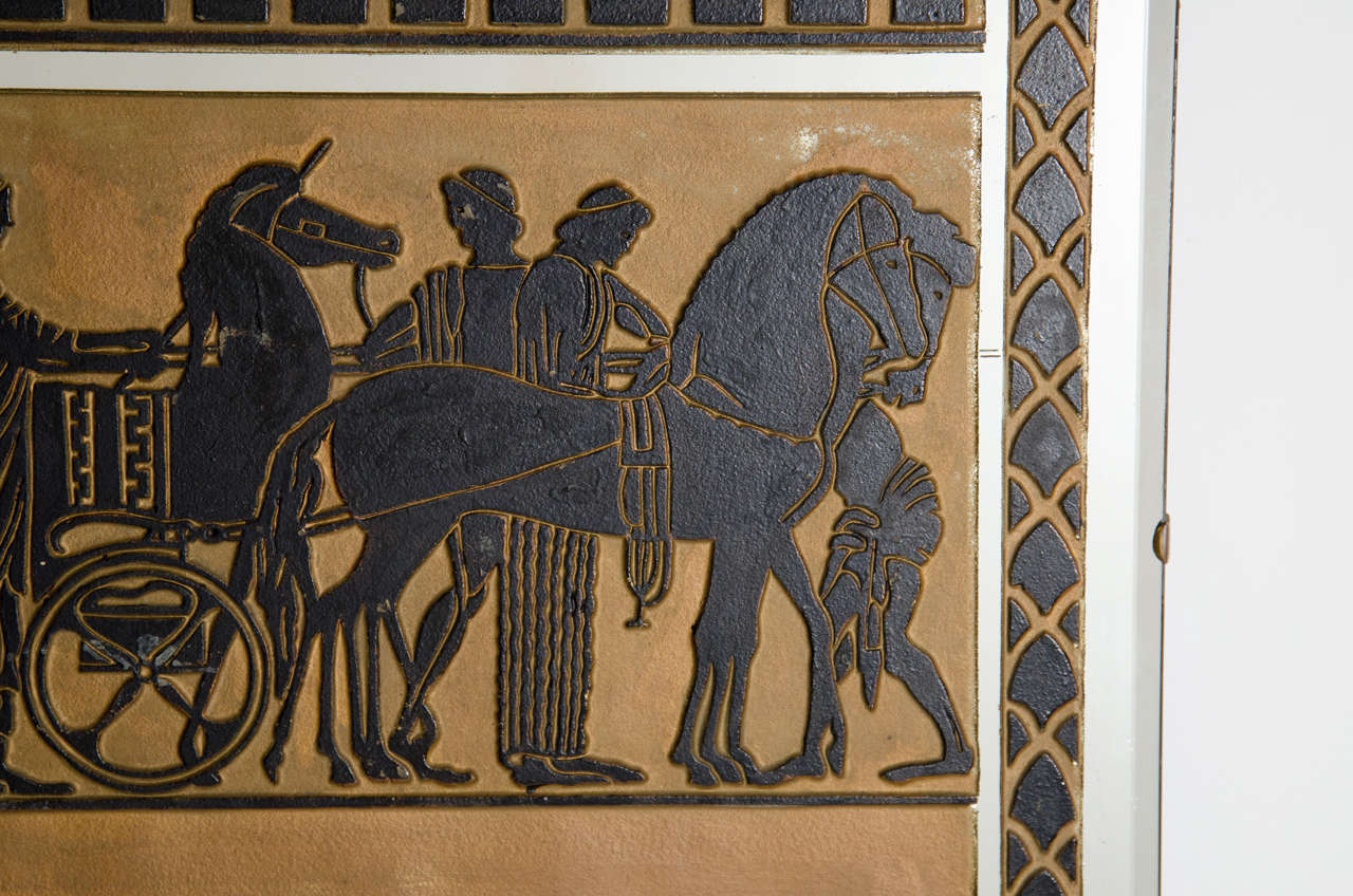 Art Deco Trumeau Mirror with Ancient Greek Scene at 1stDibs