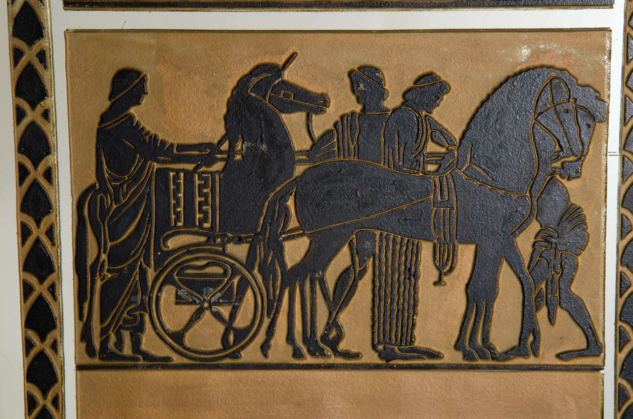 Art Deco Trumeau Mirror with Ancient Greek Scene at 1stDibs