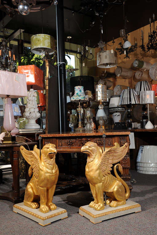 Pair of Swedish Griffin Floor Lamps In Good Condition In San Francisco, CA