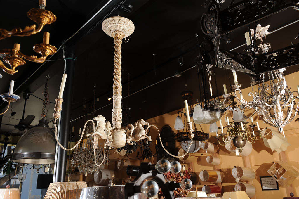 Hand Carved Italian Horse Chandelier