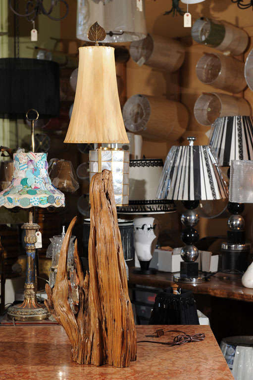20th Century Driftwood Table Lamp