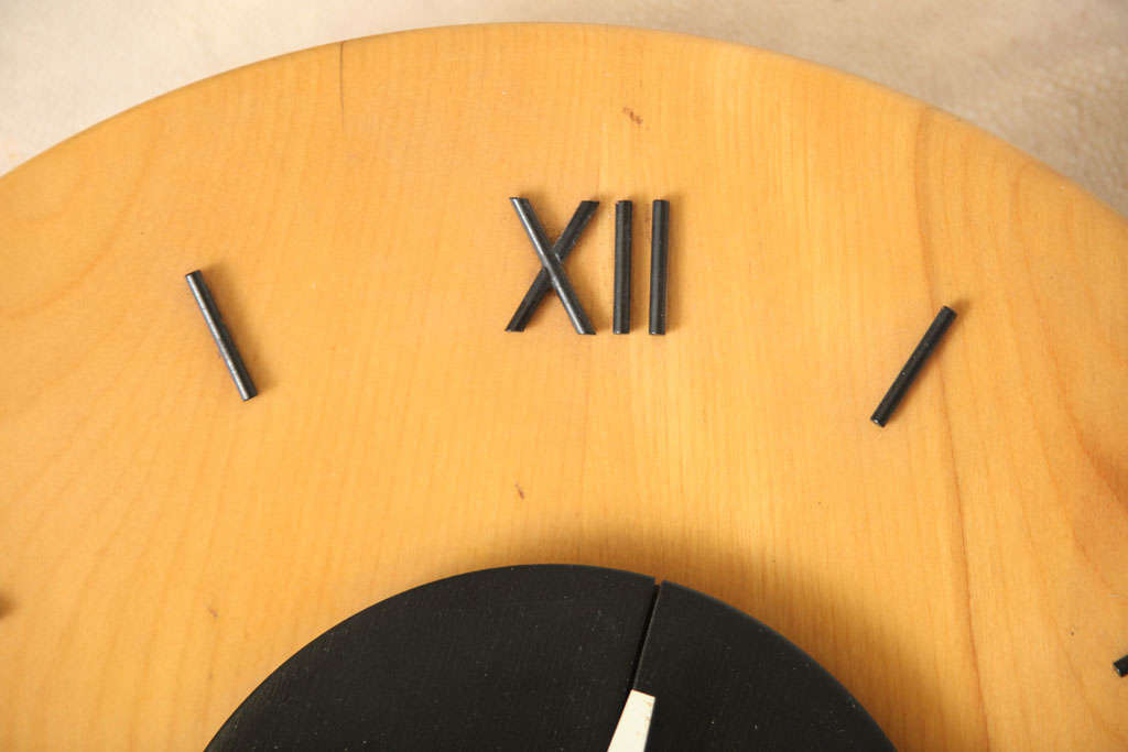 Mid-20th Century George Nelson and Associates Wooden Dish Clock For Sale