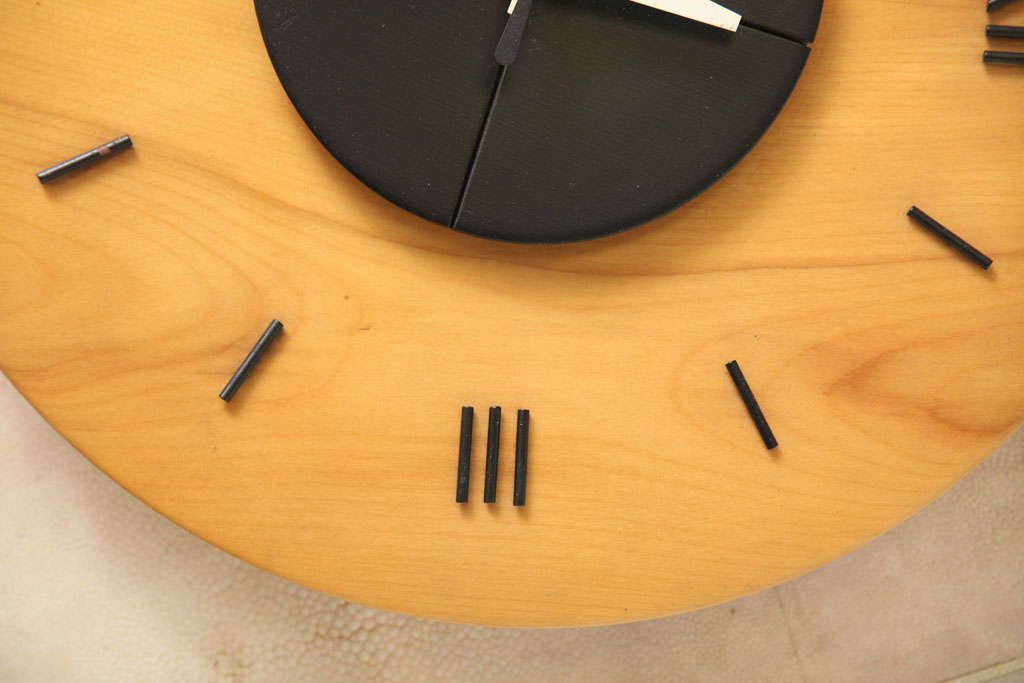 Horloge à plat en bois George Nelson and Associates en vente 2