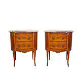 Pair of French Marble Top Stands