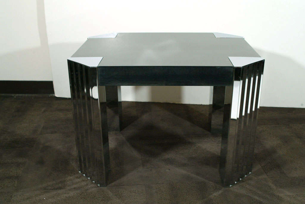 American Mid-Century Modern Bookmatched Ebonized Walnut Occasional Table by Rowe