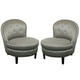 Pair of Hollywood Slipper Chairs Designed by Dorothy Draper