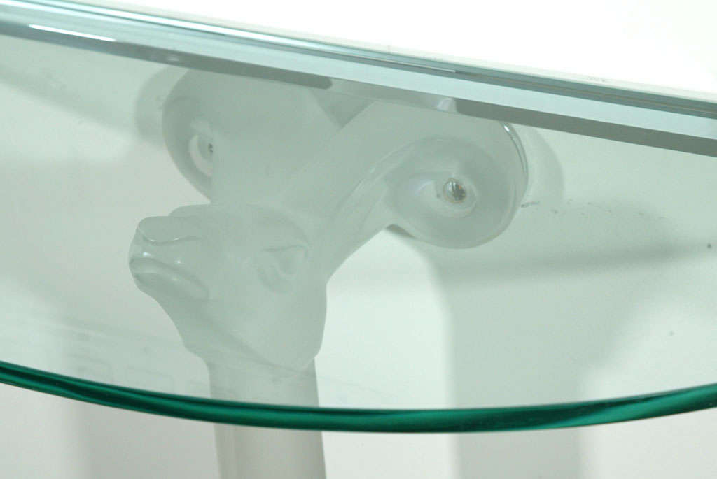 Exquisite Molded Crystal Deer Demilune Console Shelf by Lalique 3