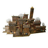 Unusual Signed Curtis Jere Brass 
Copper Wall Sculpture