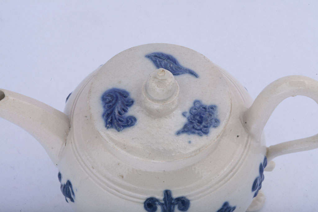 18th Century and Earlier English Saltglazed Stoneware Teapot For Sale