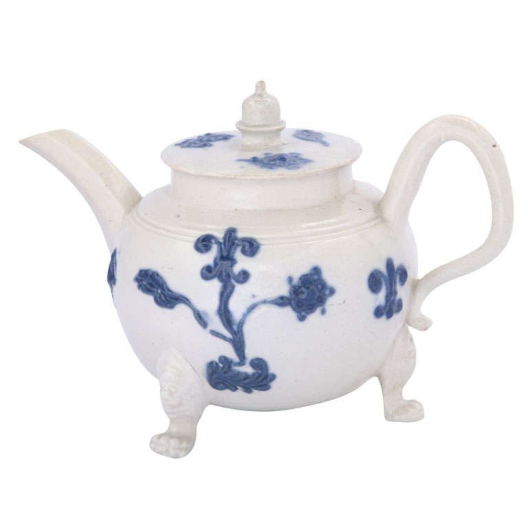 English Saltglazed Stoneware Teapot For Sale