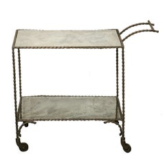 French Mirrored Bar Cart